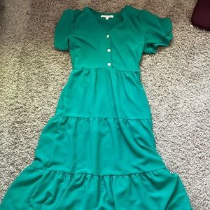 Emerald green button down dress